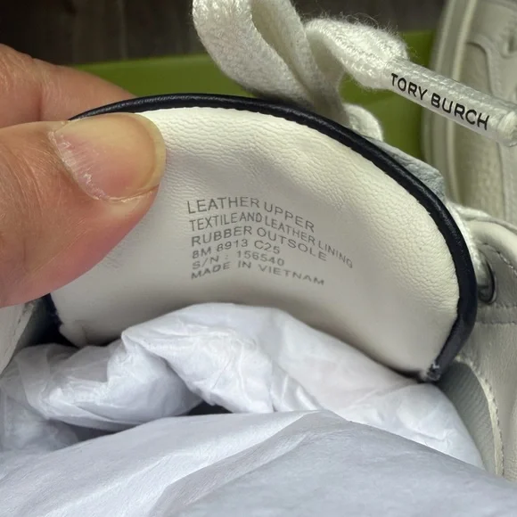 Tory Burch Signature Color Navy/white Platform Leather Sneaker size 8 - Picture 7 of 8